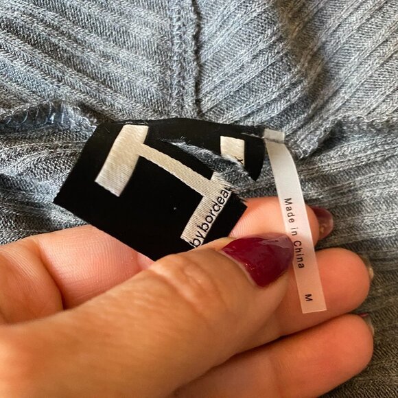 H By Bordeaux BNWOT Grey Cardigan NEW Waterfall Open Front Pockets - Picture 7 of 9